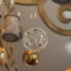 Decor By Glassor Vianočná banka priehľadná so zlatými bodkami (Veľkosť: 10)