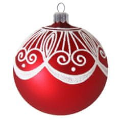 Decor By Glassor Vianočná banka červená so záclonkou (Veľkosť: 8)