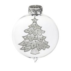 Decor By Glassor Vianočná guľa číra so stromčekom