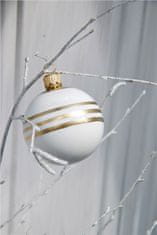 Decor By Glassor Vianočná banka s bielymi prúžkami (Veľkosť: 8)