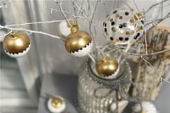 Decor By Glassor Vianočná banka biela zlatá (Veľkosť: 8)