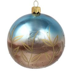 Decor By Glassor Vianočná guľa hnedo-modrá (Veľkosť: 6)