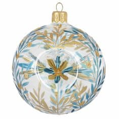 Decor By Glassor Vianočná banka s vpichom dekor zlatých vetvičiek