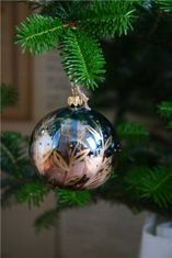 Decor By Glassor Vianočná guľa hnedo-modrá (Veľkosť: 8)