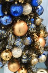 Decor By Glassor Sklenená vianočná guľa oranžové hviezdy (Veľkosť: 6)