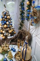 Decor By Glassor Vianočná guľa modrá so slnkom