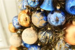Decor By Glassor Vianočná guľa modrá so slnkom