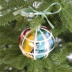 Decor By Glassor Vianočná ozdoba s farebnými prúžkami