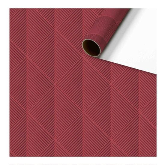 Decor By Glassor Červený baliaci papier v role s geometrickým vzorom