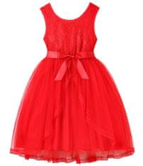 EXCELLENT Dievčenské spoločenské šaty veľkosti 128 - červené