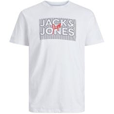 Jack&Jones Pánske tričko JJMARIUS Regular Fit 12235210 White (Veľkosť S)