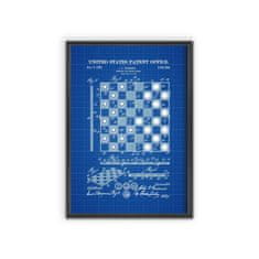 Vintage Posteria Poster Poster Dáma a šachovnica Truskoski Patenet A2 - 42x59,4 cm