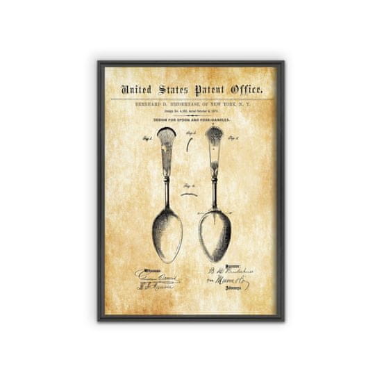 Vintage Posteria Plagát Osiris príborová lyžička Americký patent A1 - 59,4x84,1 cm