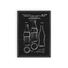 Vintage Posteria Poster Poster Dizajn fľaše Coca-Cola Americký patent A4 - 21x29,7 cm
