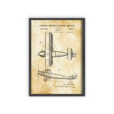 Vintage Posteria Poster Poster Kreslený pilot lietadla A4 - 21x29,7 cm