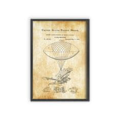 Vintage Posteria Poster Poster Balónový lietajúci vták A4 - 21x29,7 cm