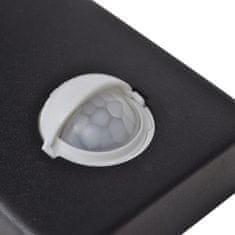 Vidaxl Nástenná LED lampa, nehrdzavejúca oceľ, valec, čierna so senzorom