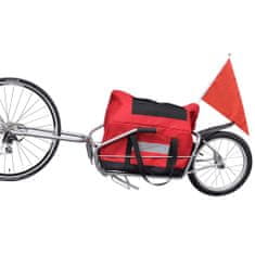 Vidaxl Nákladný vozík za bicykel s jednými kolesom a úložnou taškou