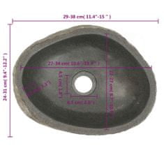 Vidaxl Umývadlo riečny kameň oválne (29-38)x(24-31) cm