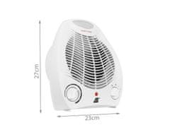 Malatec  10996 Teplovzdušný ventilátor 2000W biely