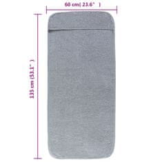 Vidaxl Plážové uteráky 6 ks sivé 60x135 cm látka 400 GSM