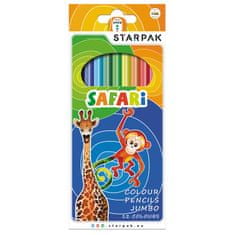 STARPAK Pastelky 12 farieb pre deti Safari