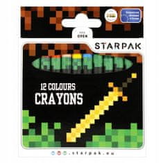 STARPAK Voskové pastelky na sviečky 12 farieb Pixel Game