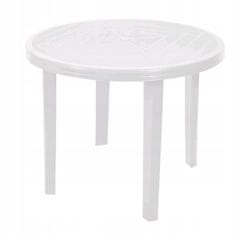 PSB Okrúhly plastový záhradný stôl biely 90 cm
