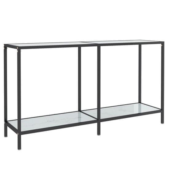 Vidaxl Konzolový stolík biely 140x35x75,5 cm tvrdené sklo