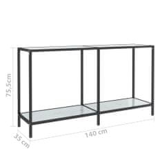 Vidaxl Konzolový stolík biely 140x35x75,5 cm tvrdené sklo