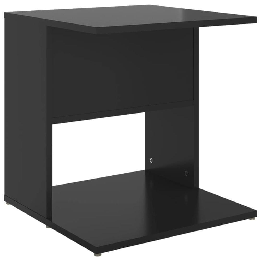 Vidaxl Príručný stolík, lesklý čierny 45x45x48 cm, kompozitné drevo