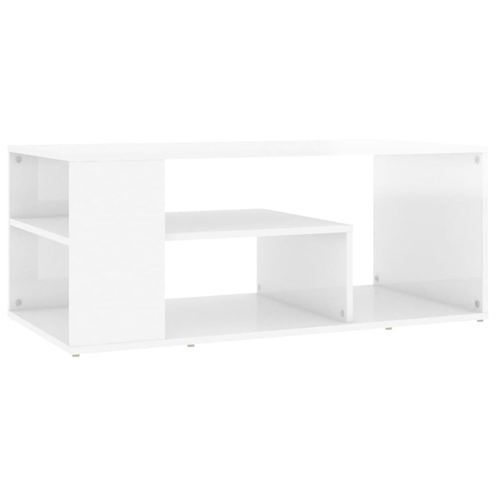 Vidaxl Konferenčný stolík, lesklý biely 100x50x40 cm, kompozitné drevo