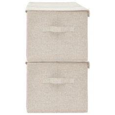 Vidaxl Úložné boxy 2 ks látkové 50x30x25 cm krémové