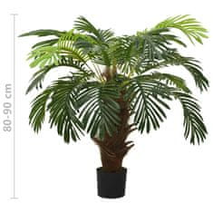 Vidaxl Umelá palma Cycas s kvetináčom 90 cm zelená