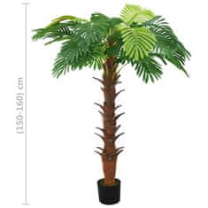 Vidaxl Umelá palma Cycas s kvetináčom 160 cm zelená