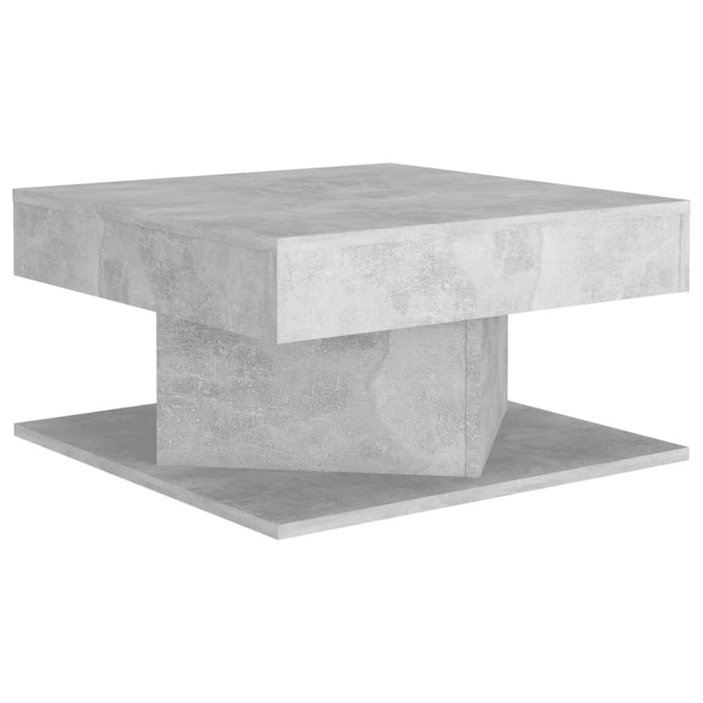 Vidaxl Konferenčný stolík, betónovo sivý 57x57x30 cm, kompozitné drevo