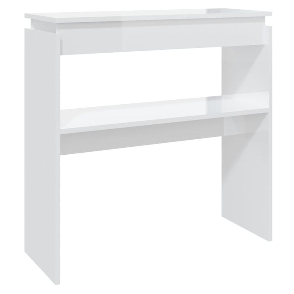 Vidaxl Konzolový stolík, lesklý biely 80x30x80 cm, kompozitné drevo
