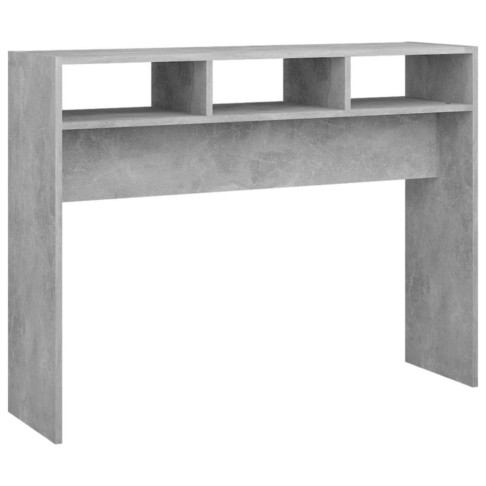 Vidaxl Konzolový stolík, betónovo sivý 105x30x80 cm, kompozitné drevo