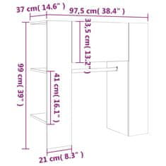 Vidaxl Skrinka do chodby dub sonoma 97,5x37x99 cm spracované drevo