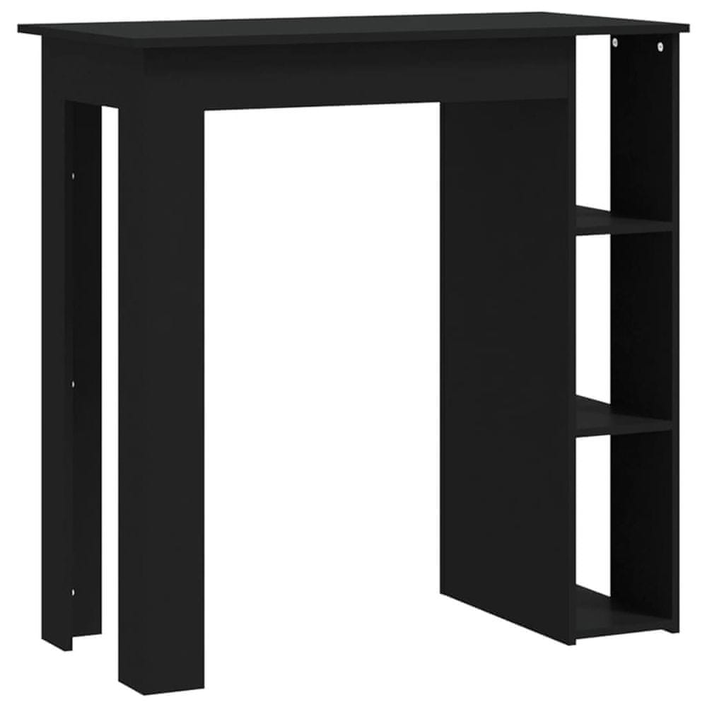 Vidaxl Barový stôl+polica, čierny 102x50x103,5 cm, kompozitné drevo
