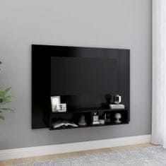 Vidaxl Nástenná TV skrinka čierna 120x23,5x90 cm spracované drevo