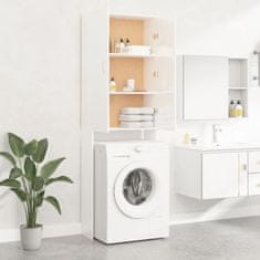 Vidaxl Skrinka na práčku, lesklá biela 64x25,5x190 cm