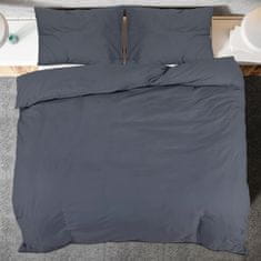Vidaxl Súprava obliečok antracitová 220x240 cm bavlna