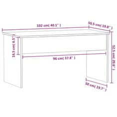 Vidaxl Konferenčný stolík lesklý biely 102x50,5x52,5 cm sprac. drevo