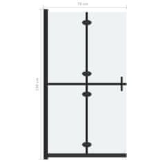 Vidaxl Skladacia sprchová zástena nepriehľadné ESG sklo 70x190 cm