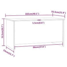 Vidaxl Konferenčný stolík čierny 102x55,5x52,5 cm spracované drevo