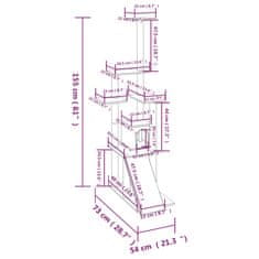 Vidaxl Škrabadlo pre mačky so sisalovými stĺpikmi bledosivé 155 cm