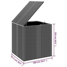 Vidaxl Záhradný úložný box z polyratanu 100x97,5x104 cm hnedý