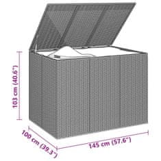 Vidaxl Záhradný box na vankúše z polyratanu 145x100x103 cm hnedý