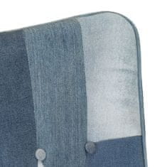 Vidaxl Kreslo wingback patchwork denim plátno